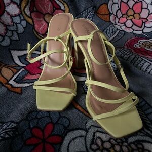 Express Women's Yellow Strappy Heels